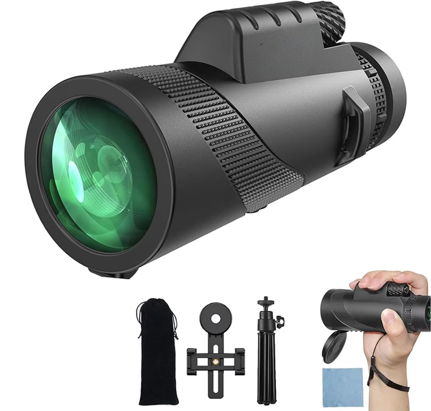 Monocular 12 x 50, Telescopio Monocular, Telescopio Monoculares de Largo Alcance, BAK4 Prisma y Lente FMC,monocular, para observación de Aves, Caza, Viajes, conciertos