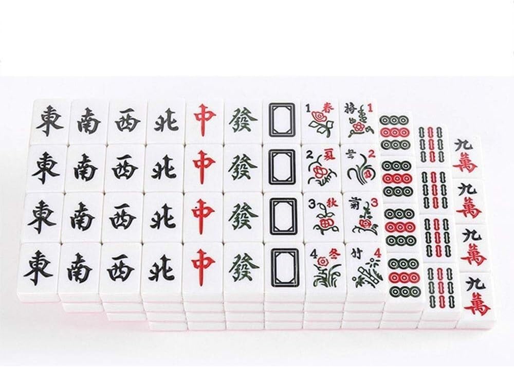 Mahjong Set Mahjong Set Partyspiel Traditionelles Boxspiel(Blu)
