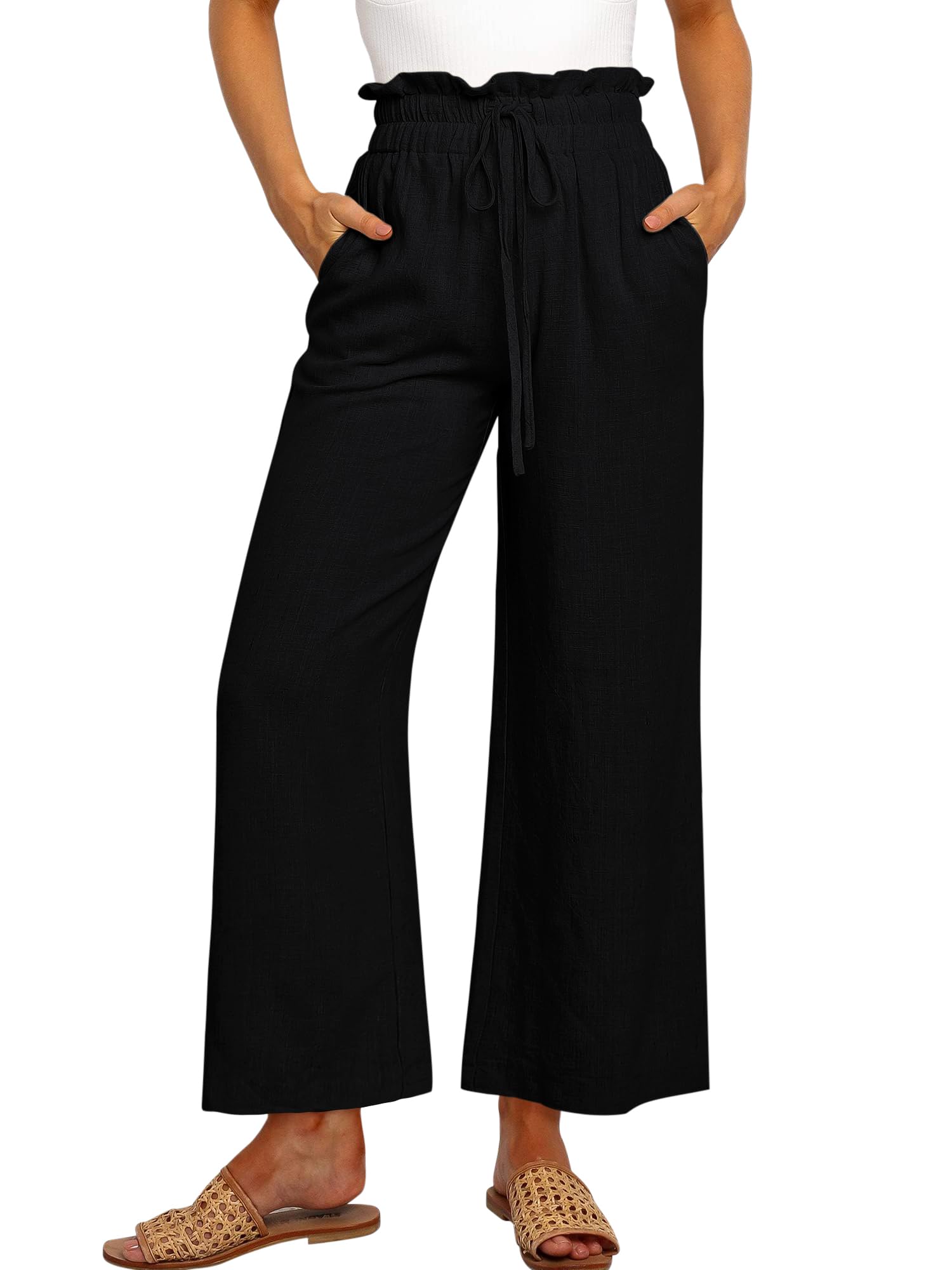 Cindeyar Leinenhose Damen Hosen Casual Leichte Sommerhose