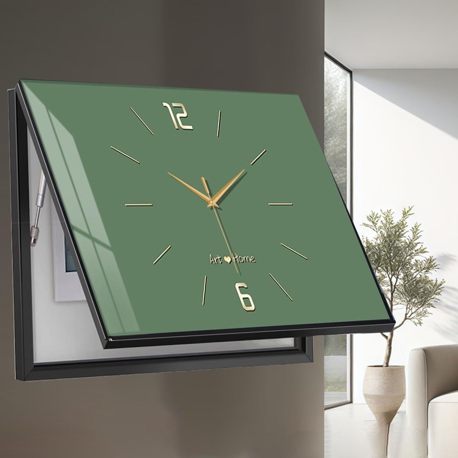 Copri Cassaforte a Muro Copertura Decorativa per Quadro Elettrico, per Nascondere la Scatola del Contatore, Copertura Orizzontale per Quadro Elettrico, Coperchio(Green,50x40cm(19 3/4x15 3/4"))