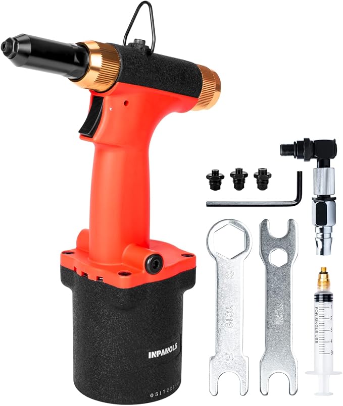 INPANOLS Pneumatic Pop Rivet Gun Hydraulic Air Blind Rivet Tool Kit