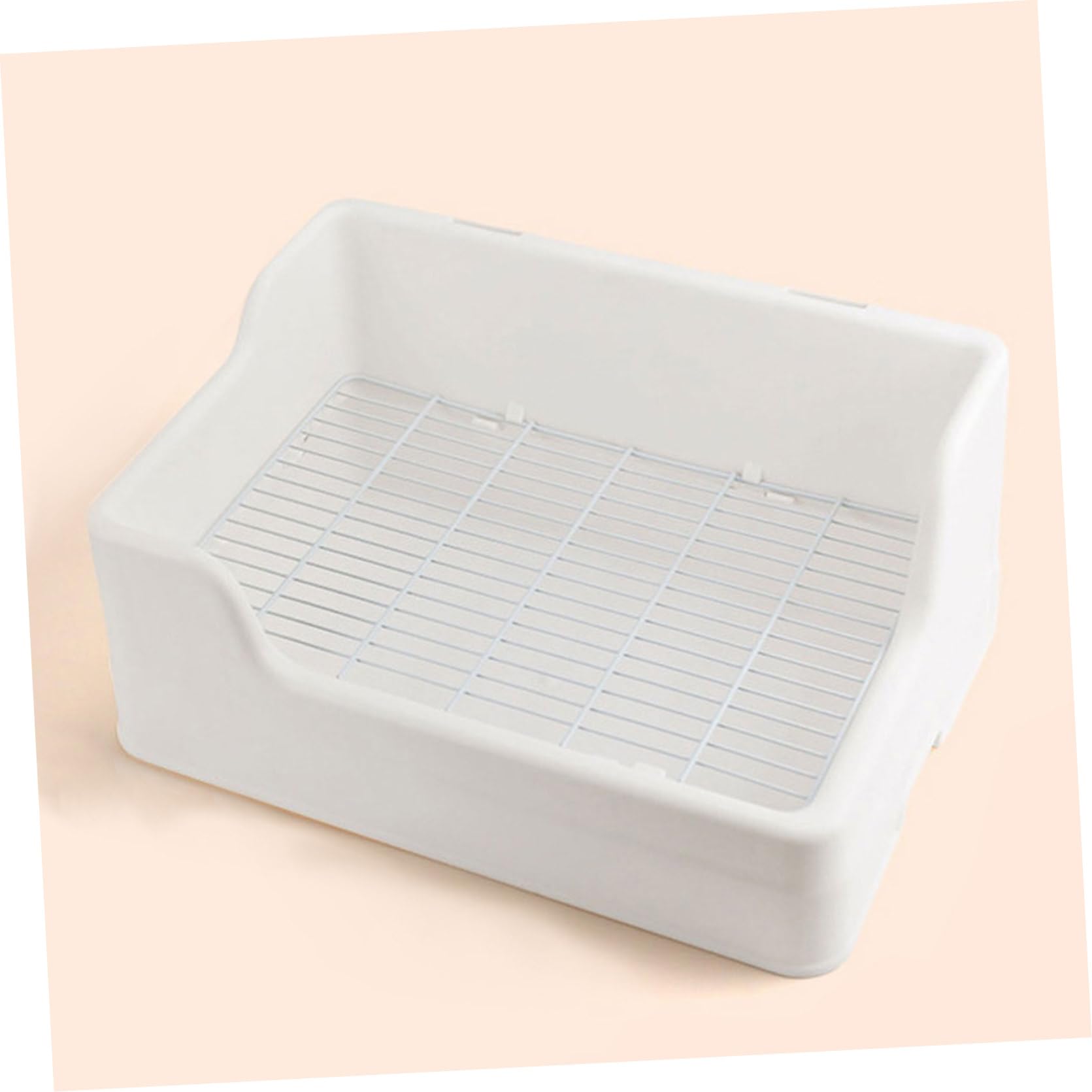 UPKOCH Lettiera per Conigli in Plastica Bianco, Vasino Trainer Diviso in Parti Separate, Facile da Pulire e Rete Appropriata per Piccoli Animali Domestici