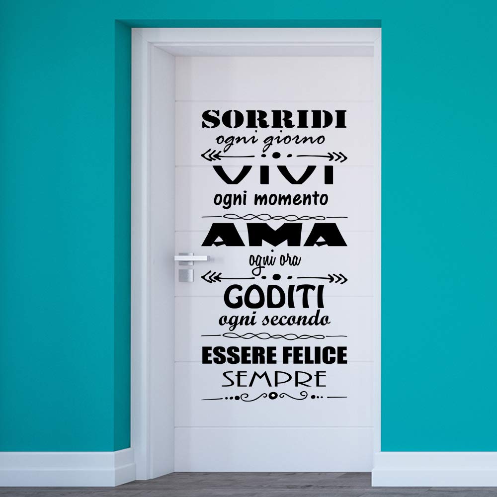 Decorative wall sticker, wall sticker, "SORRIDI OGNI GIORNO" adesivi murali phrasi in italian citazione, decorazione da Muro - Image 2