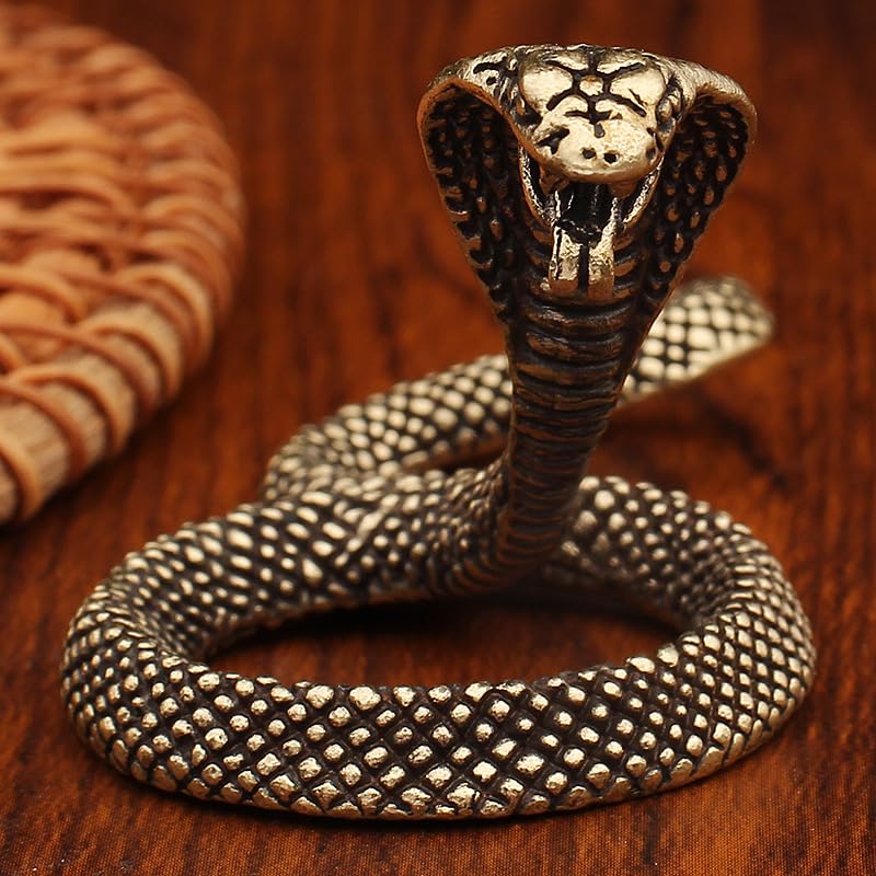 Figuritas de serpiente de latón artesanal x2 miniatura 5