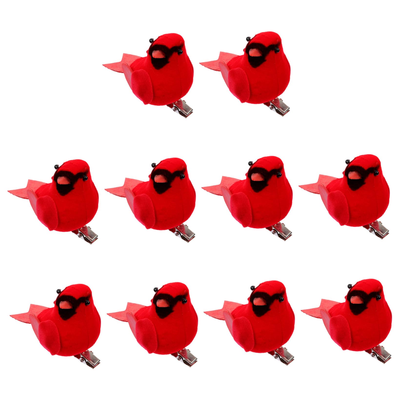 Cardenales Rojos con Pinza para Llenar de Magia Navideña el Árbol del Salón o la Oficina