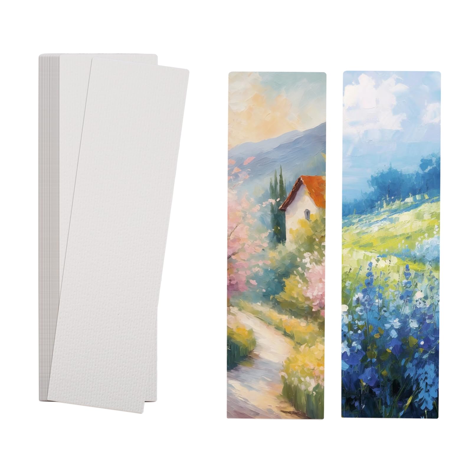ROKZELT 50 Pièces Papier Aquarelle, 15 x 5cm Bloc Aquarelle, Papier Marque-page Papier pour Aquarelle Blanc, DIY Marque Page pour Peinture, Cartes Postales, Cartes de Vœux, avec 25 Pendentif à Pompon ROKZELT 50 Pièces Papier Aquarelle, 15 x 5cm Bloc Aquarelle, Papier Marque-page Papier pour Aquarelle Blanc, DIY Marque Page pour Peinture, Cartes Postales, Cartes de Vœux, avec 25 Pendentif à Pompon