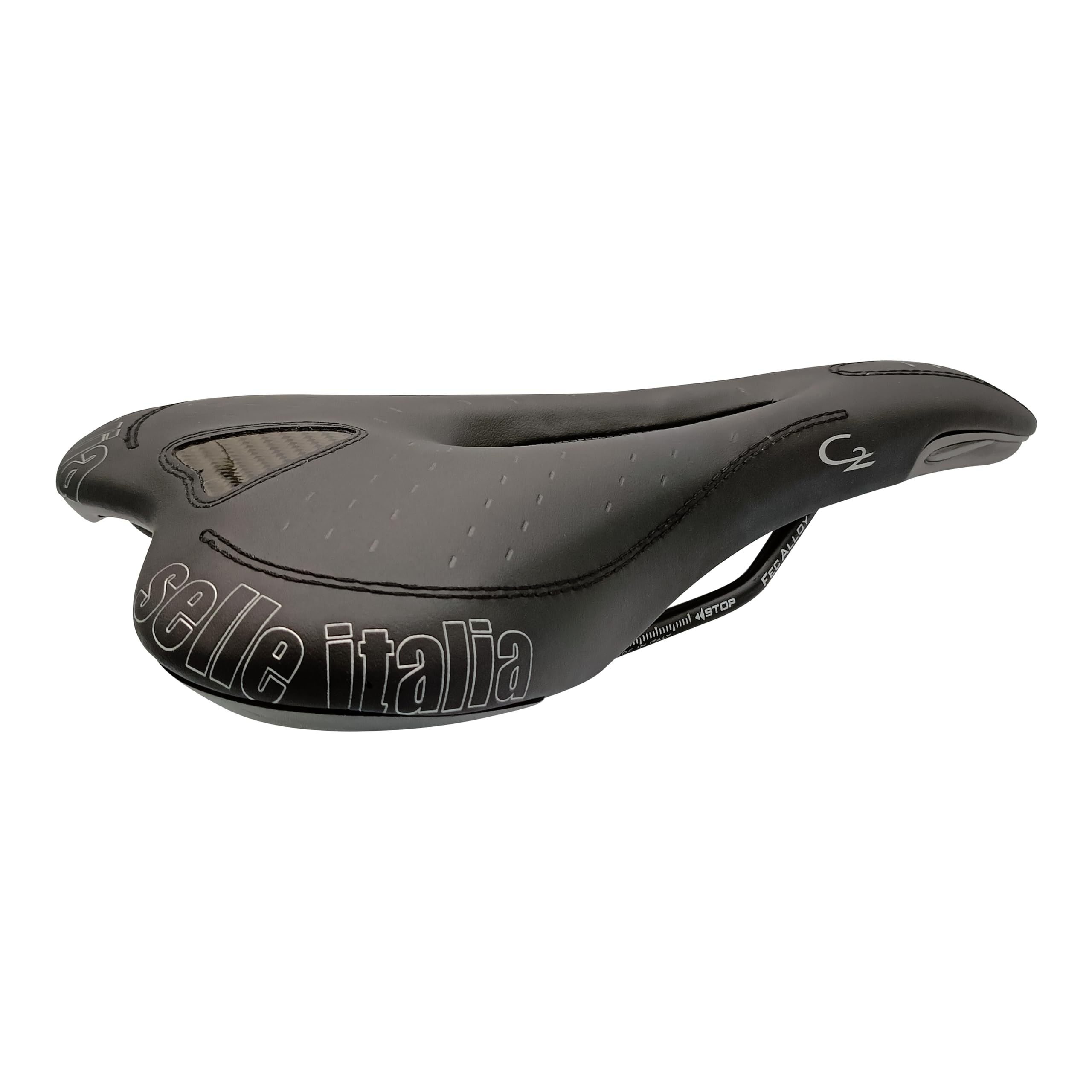 Selle Italia C2 Gel Flow Racing - Selle Vélo Étroit Gel Souple, Anti-Vibration, Rail Alliage Fec, Hydrofuge - Taille S2, Noir