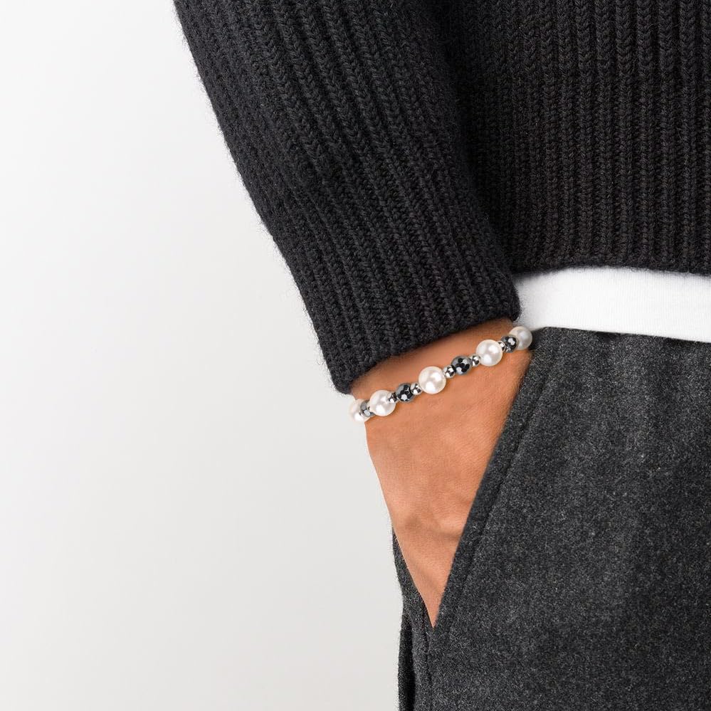 GAVU Men’s Pearl Bracelets, Hematite Beaded Bracelet for Men4