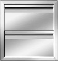 Vista 2 de Cajones de cocina para exteriores, cajones de acceso dobles para barbacoa con mango de acero inoxidable, cajones de isla para cocinas al aire libre