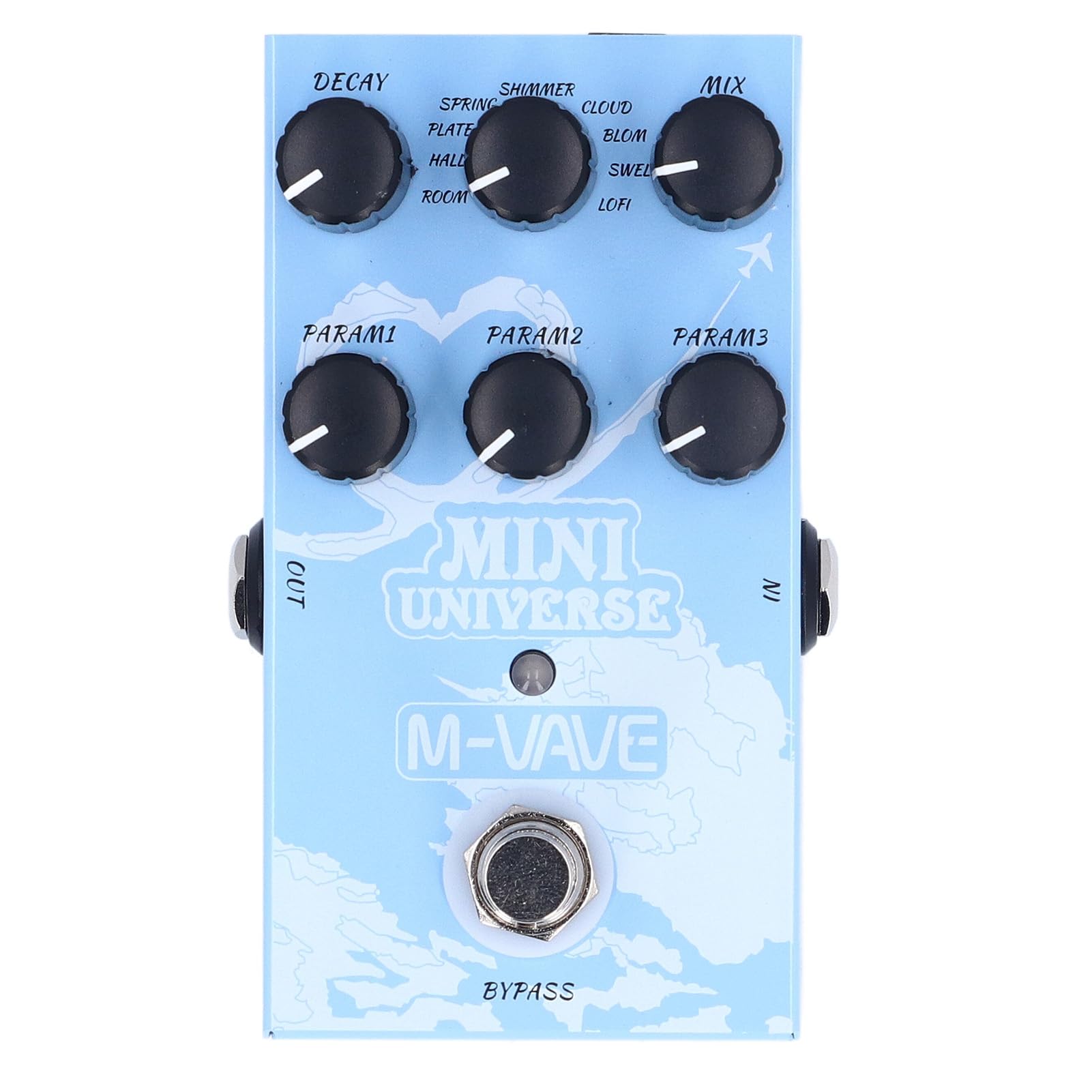 Naroote Pedal de Efecto de Reverberación de Modelado Digital con 9 Tipos de Reverberación para Creación e Interpretación de Música, Adecuado para Entusiastas de la Guitarra Metal 4.41x2.68x1.57in