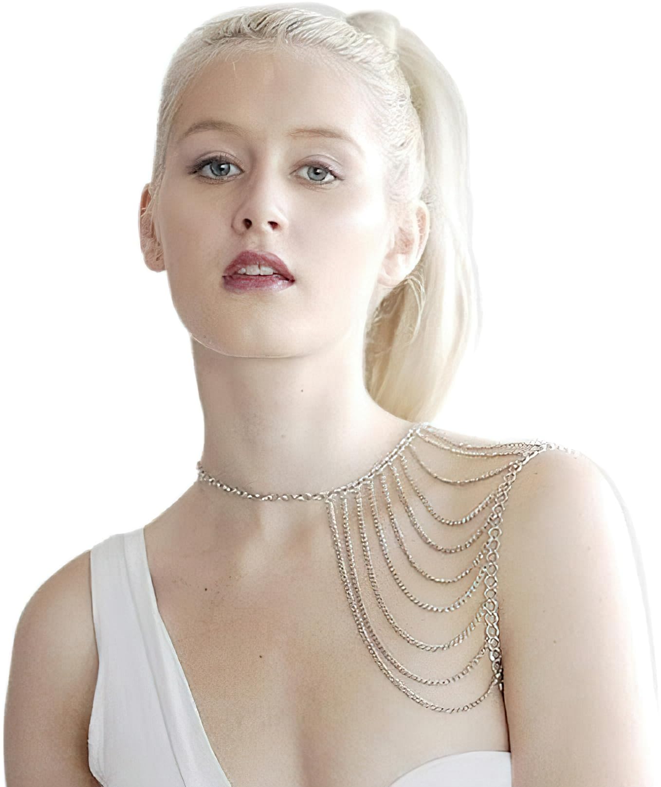 See full amazon price history chart for RVM Jewels Tassel Shoulder Necklace Chains Stainless Steel Silver Punk Cool Body Chain Gothic Hip Hop Jewelry Accessories for Women and Girls RVM Jewels Tassel Shoulder Necklace Chains Stainless Steel Silver Punk Cool Body Chain Gothic Hip Hop Jewelry Accessories for Women and Girls (B0D8YTQB3J) Amazon Price History, Amazon Price Tracker