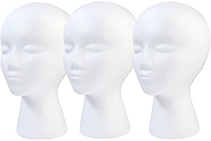 Styrofoam Mannequin Heads: Premium 3 Pcs Foam Wig Heads by BALABALA