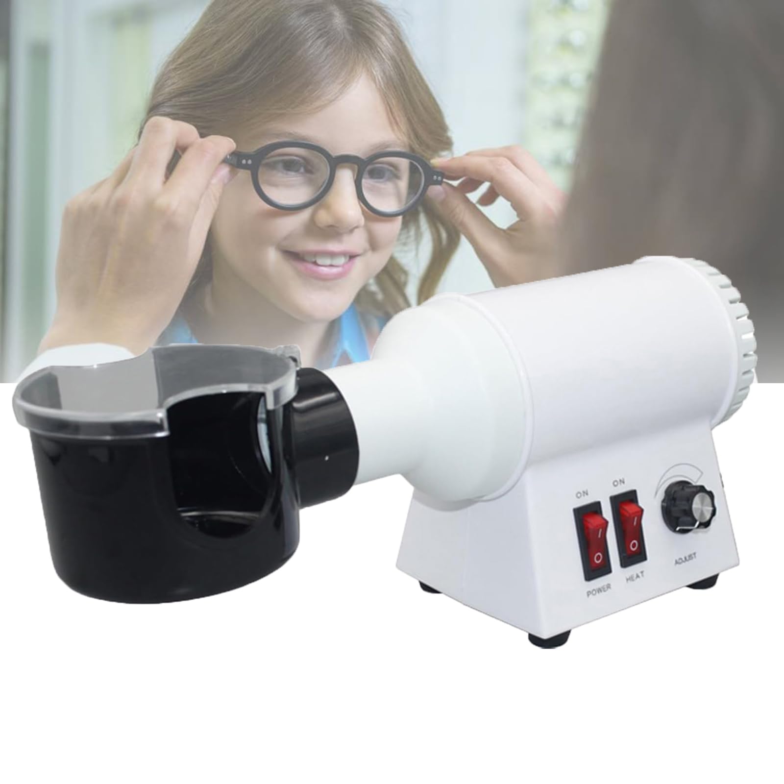 Calentador de monturas de Gafas, Calentador de monturas ópticas, Equipo de procesamiento de Gafas de 450 W, Temperatura Ajustable de 70-130 °C, para Industrias y talleres de procesamiento de Montura