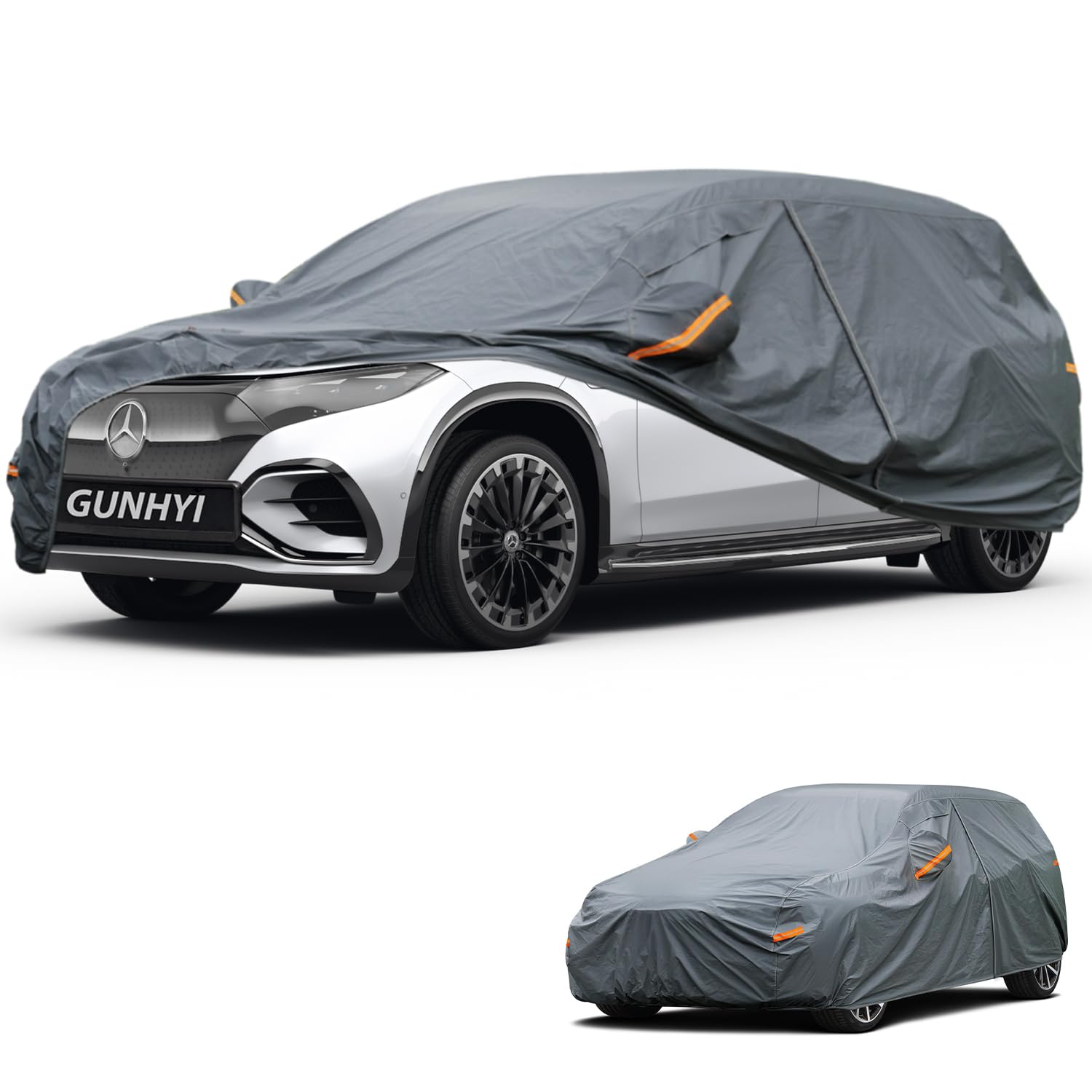 GUNHYI Premium Car Cover Custom Fit Mercedes-Benz EQS SUV, 16 Layers Heavy Duty Car Cover Waterproof All Weather with Zipper Door for Sun Rain Snow Dust Uv Protection