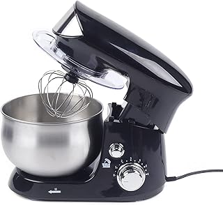 Wielofunkcyjna ugniatarka 3,5 l, 600 W, elektryczny mikser ręczny, 6-biegowy ugniatacz do ciasta, odporność na rozpryskiwanie i poślizg, ergonomiczny uchwyt (czarny)
