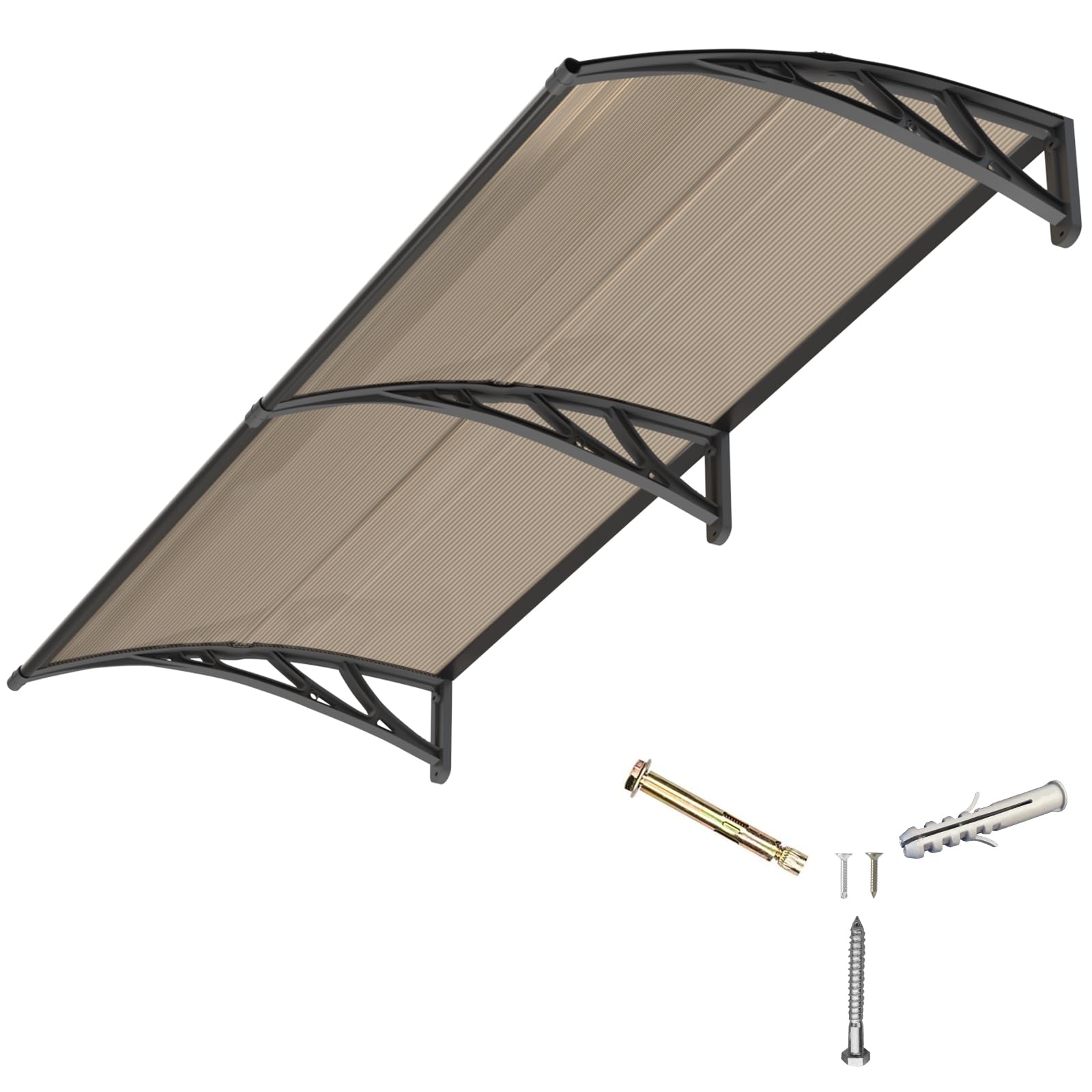 Awning for Door Entrance,40x60 Inches Window Awnings for Doors Canopy Polycarbonate Cover Patio Door Awning UV Rain Snow Sunlight Protection Hollow