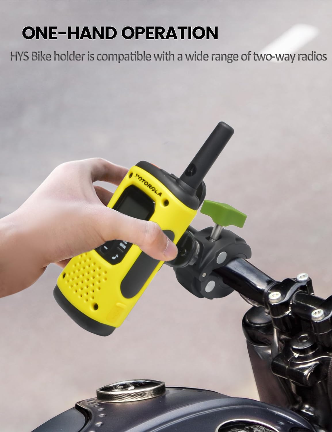 Motorola Cobra Midland Icom Z-2 Supporto bidirezionale per walkie talkie, clip per manubrio bicicletta motocicletta morsetto radio portatile