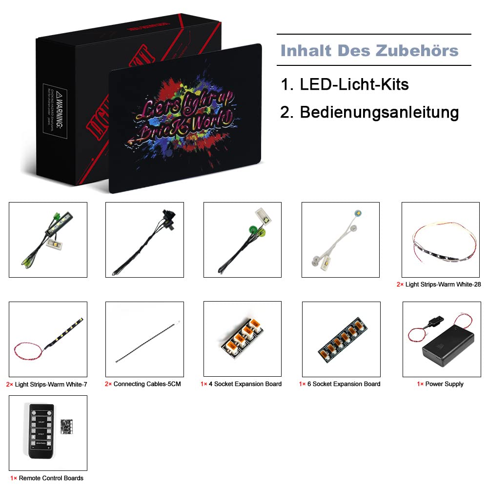 BrickBling Kit di illuminazione per Lego 21058 Architecture Great Pyramid of Giza, luci con telecomando compatibile con Lego Pyramid 21058 - Non include Lego, solo luci decorative