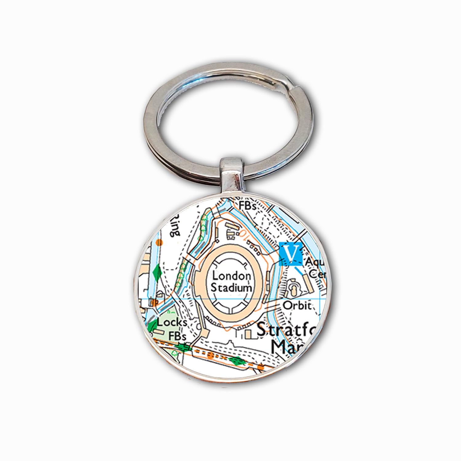 West Ham Stadium Key Ring, London Stadium Key Chain, Football Map Key Fob, West Ham Ground Keyring, The Hammers Soccer Ground Map Key Ring, West Ham Football Club Gift