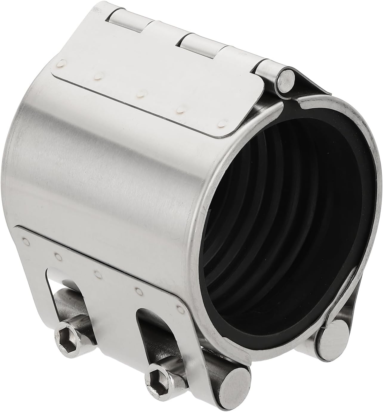 sourcing map Pipe Repair Clamp 3-1/2" OD 87mm-92mm 304 Stainless Steel Leak Sealer Emergency Pipe Repair for Plastic Metal Tubing Water Gas Oil Lines, Silver
