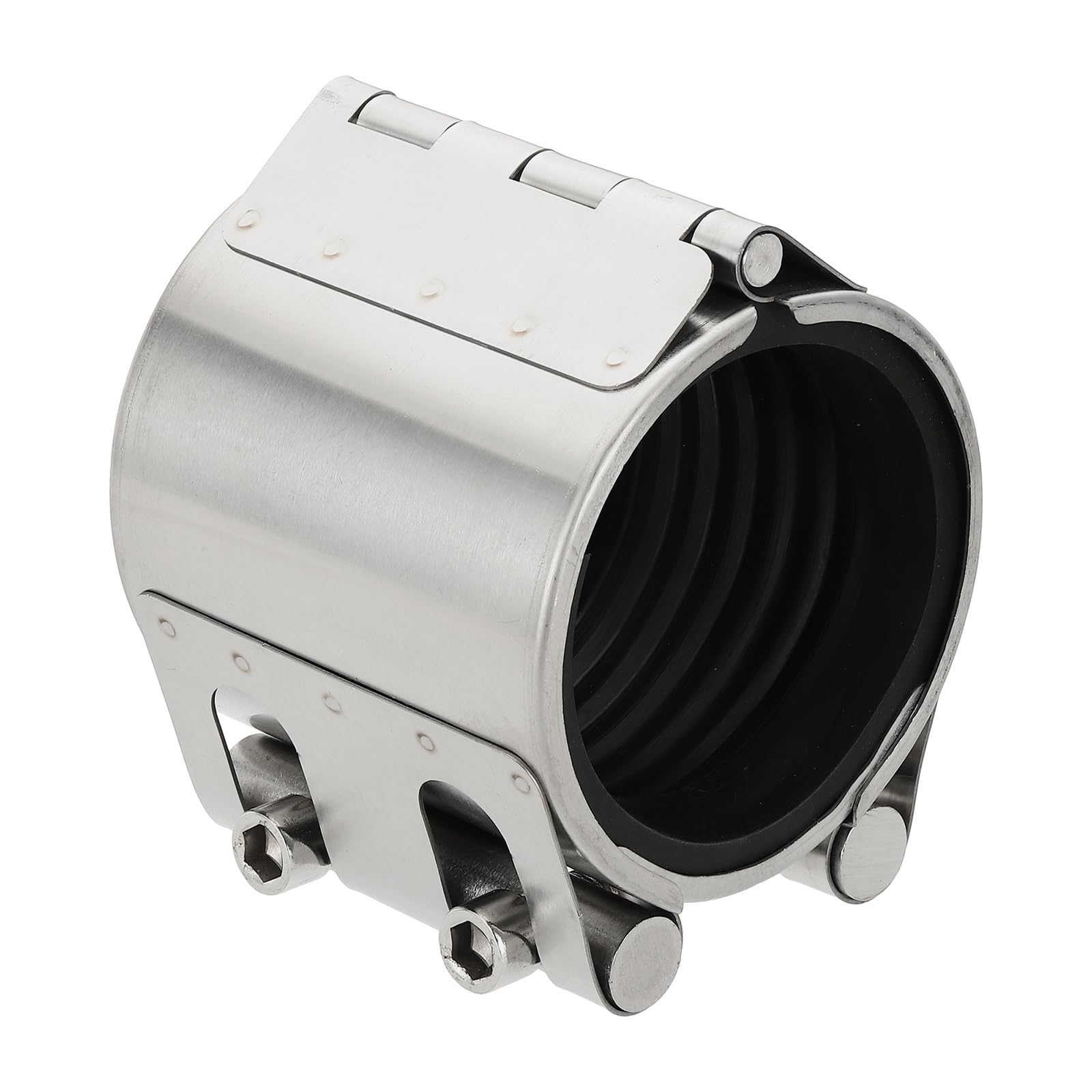 sourcing map Pipe Repair Clamp 3-1/2" OD 87mm-92mm 304 Stainless Steel Leak Sealer Emergency Pipe Repair for Plastic Metal Tubing Water Gas Oil Lines, Silver