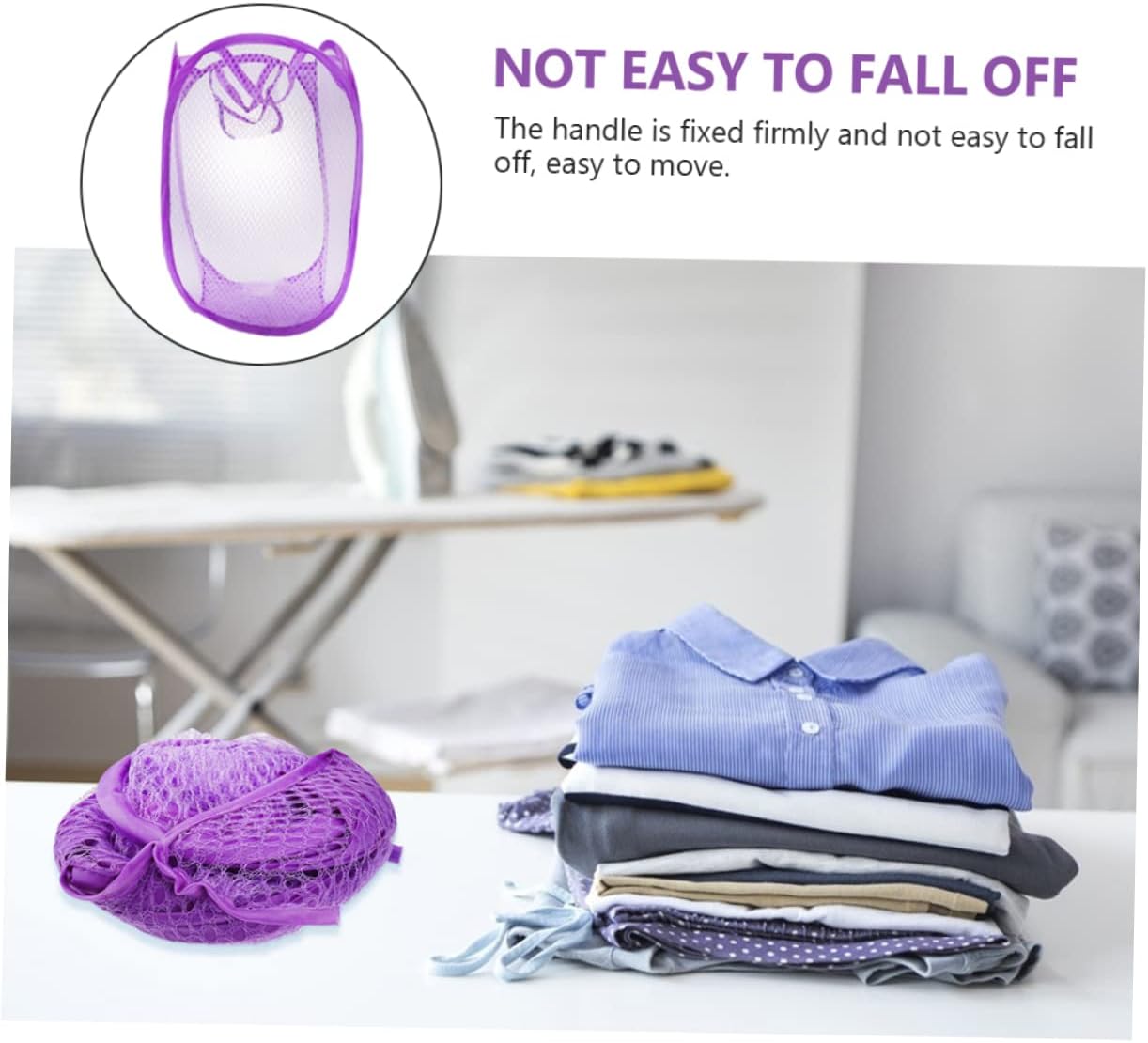 Sosoport 2pcs Folding Mesh Laundry Basket Capacity Dirty Clothes Organizer Lightweight Collapsible Hamper for Home Dorm Utility Storage