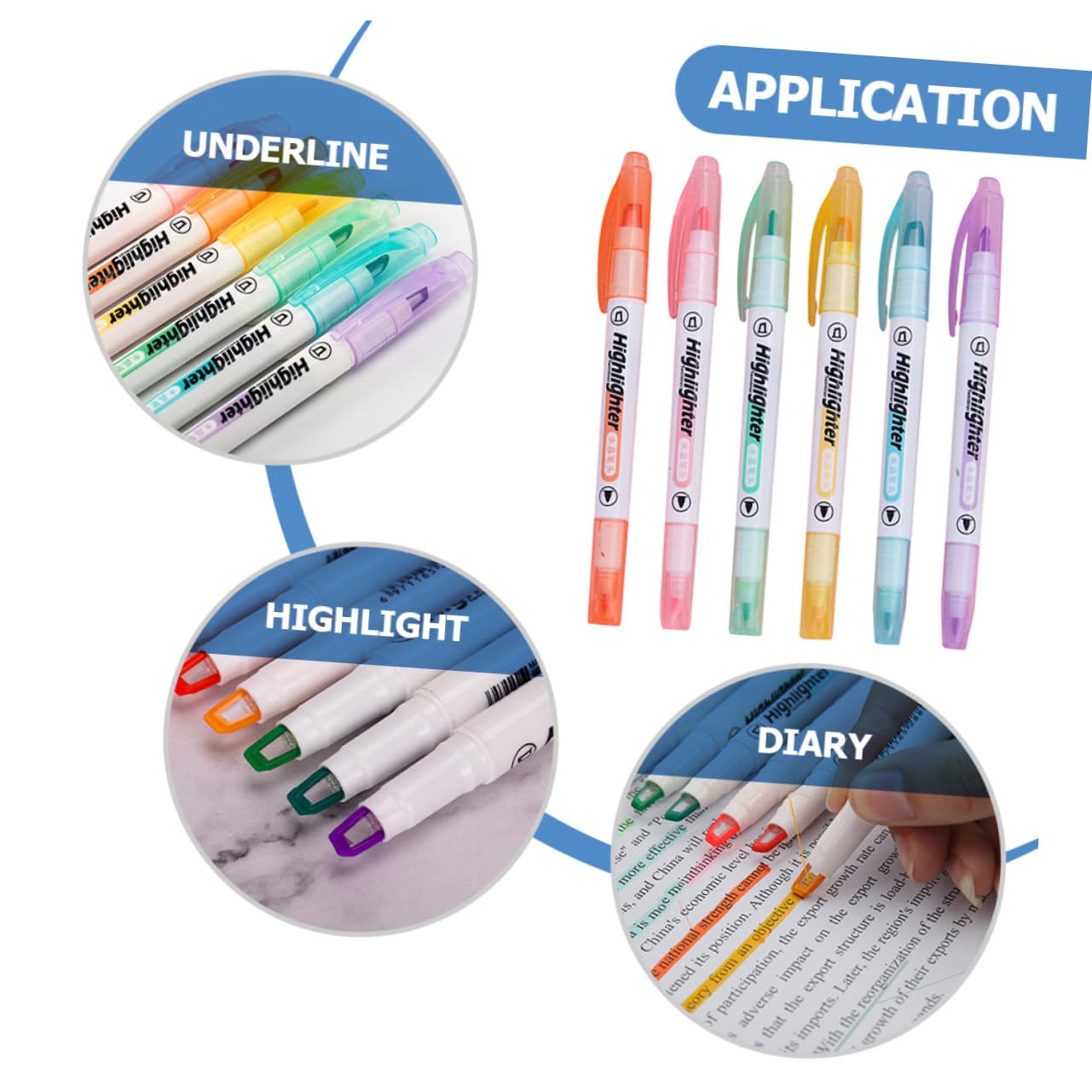 SHINEOFI Rotuladores De Doble Punta Fluorescentes Para Estudiantes De Marcadores Artísticos Portátiles Para Oficina y Notas Para Subrayar y Marcar Libros