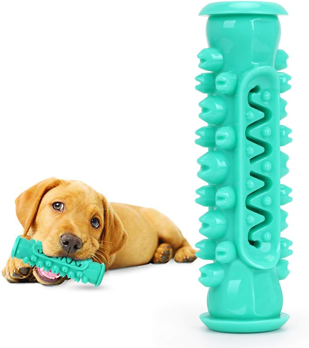 Pawow Dog Toothbrush Toys for Dental Care ,Interactive Chew Toy for Dog Teeth Cleaning ,Natural Non-Toxic Rubber Chewing Brush Bones Toy…
