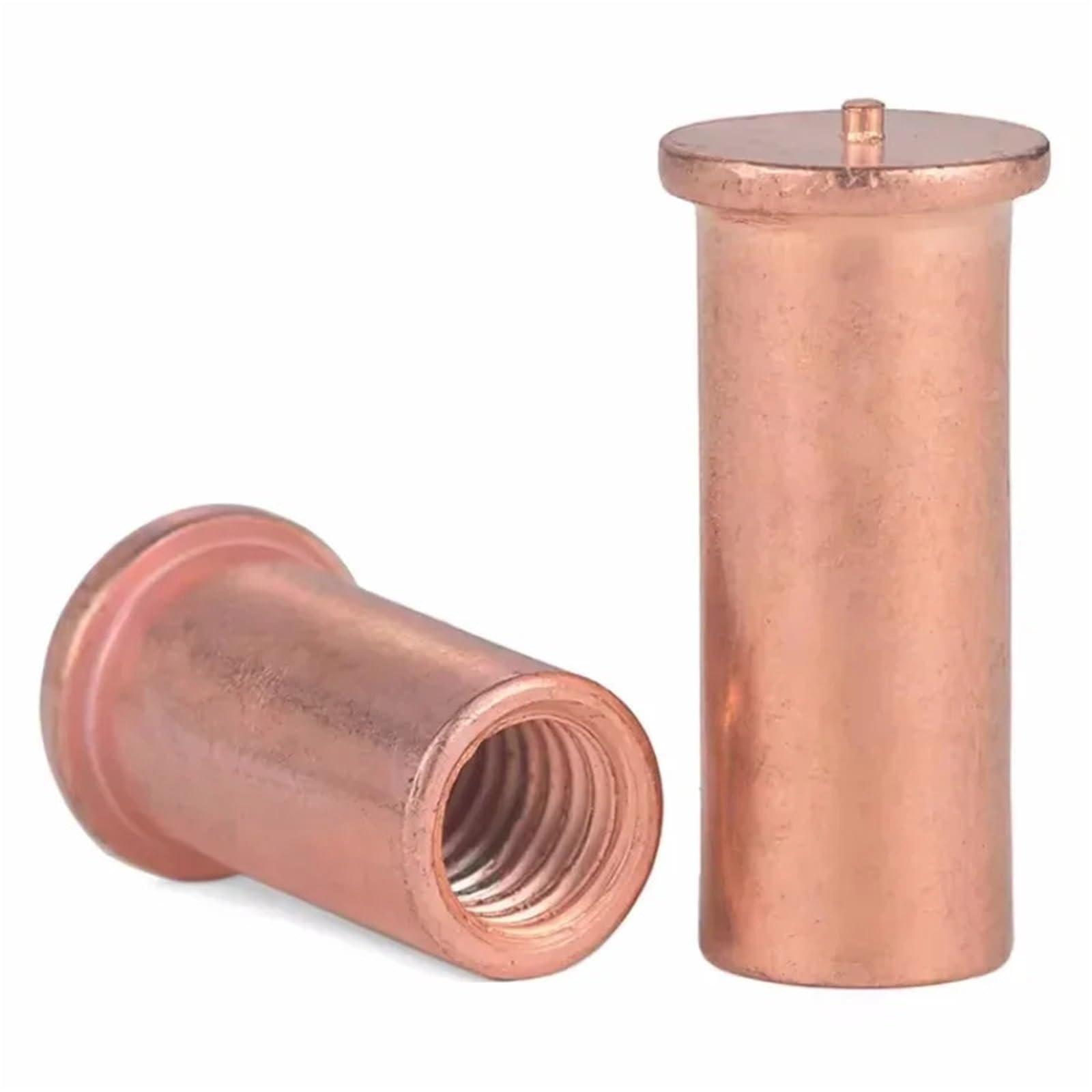 Espárrago de soldadura acero al carbono chapado en cobre M3 M4 M5 M6, tornillos separadores, pasador, conector rosca(18mm,M6-100pcs)
