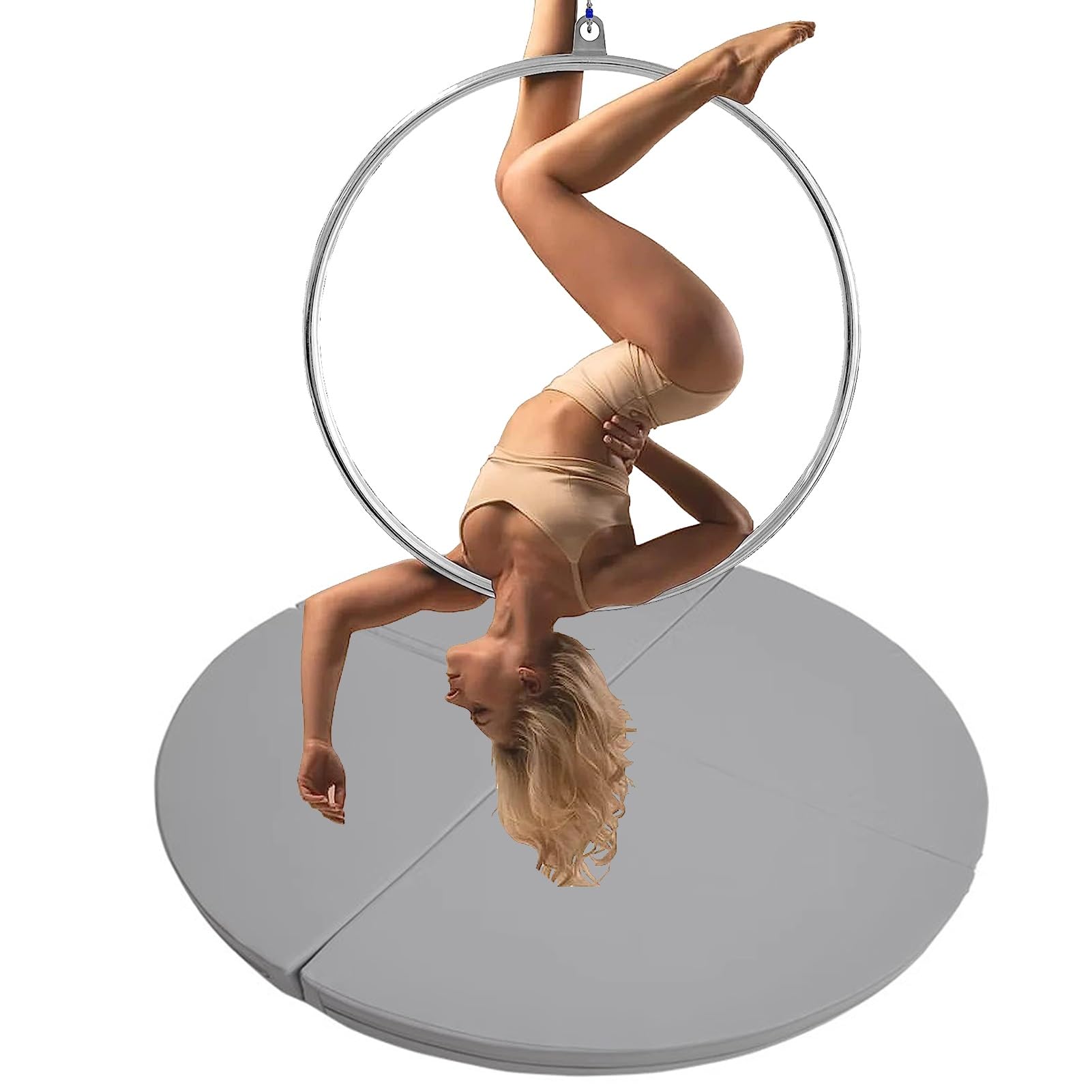 Wjftoday Gray 1 Aerial Hoop Crash Mat 3/5/10Cm Thick - Folding Shock Absorption Pad For Lyra Hoop & Stripper Pole - 200Cm X 3Cm (78.7"X1.2") - Gray Anti-Collision Safety Mat