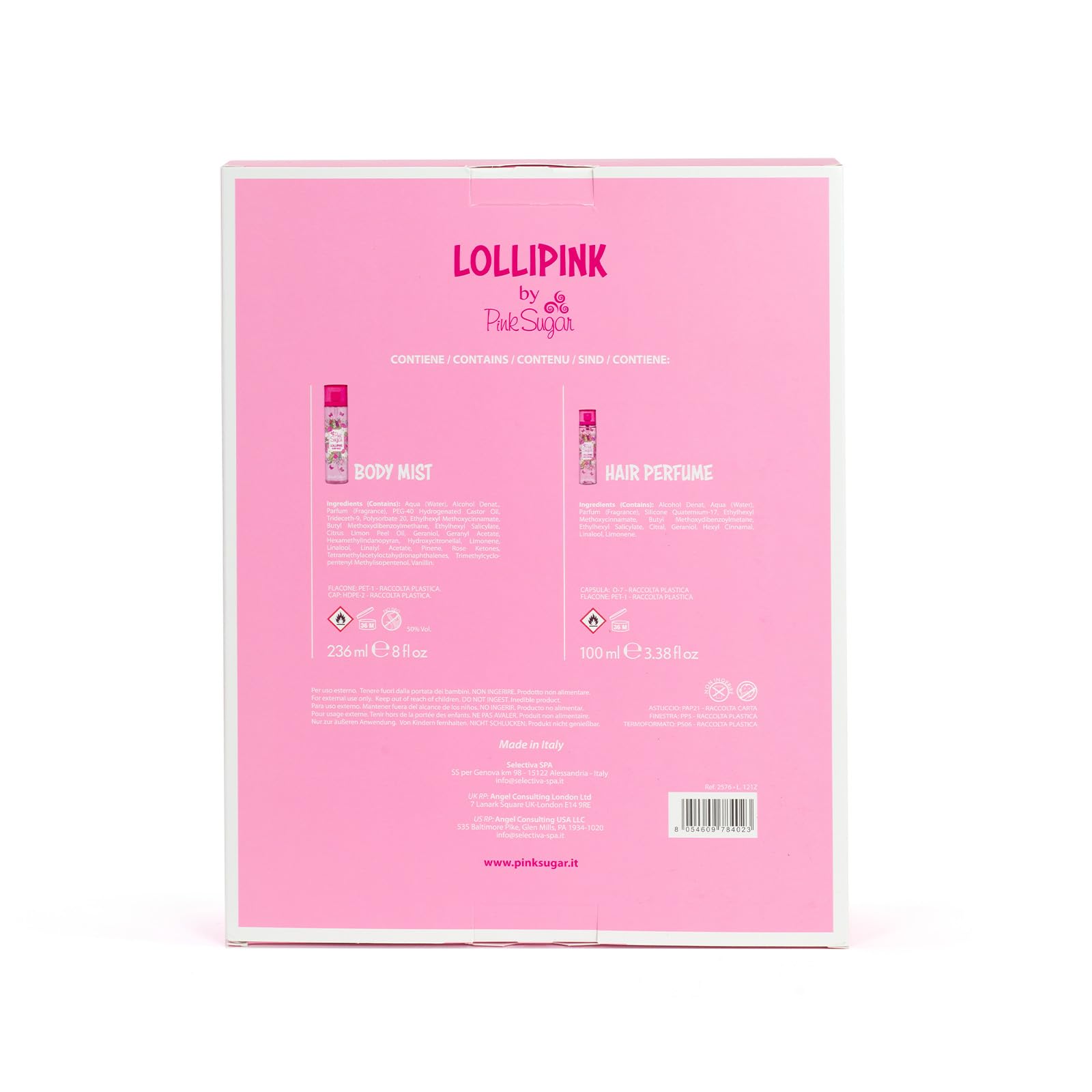 LOLLIPINK BY PINK SUGAR COFANETTO con BODY MIST 236 ML + HAIR PERFUME 100 ML