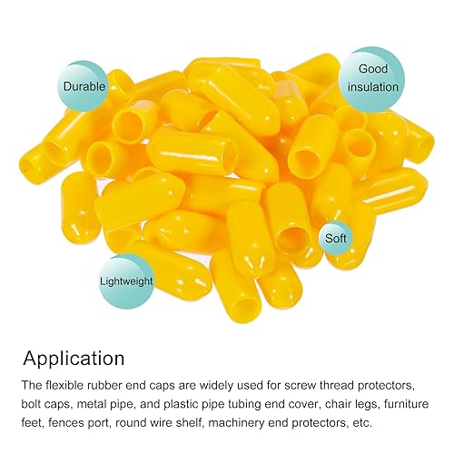 Miniatura 4 de MECCANIXITY 200 tapas de goma de 14 de pulgada (0.236 in), protector de rosca de vinilo de PVC, tapas redondas de alambre para perno de tornillo,