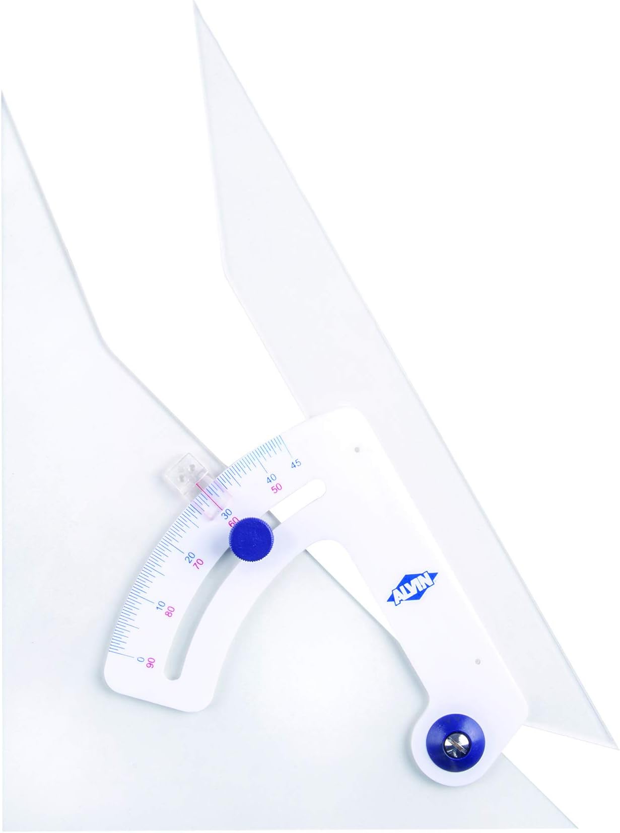 ALVIN Tru-Angle Adjustable Drafting Triangle Made of High Impact Acrylic 12" Model 120C with Aluminum Thumbscrew - Includes Nylon Storage Case - 12 Inches