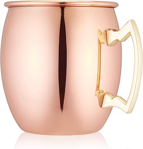 Miniatura 8 de True Moscow Mule - Taza de acero inoxidable, tazas de cobre para mulas de Moscú, accesorios de carrito de barra de cobre, 16 onzas, juego de 1