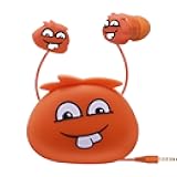 Kids Earbuds with Storage Case for Back to School, Earbuds for Kids in-Ear Headphones of Electronics Wired 3.5mm with Mic Microphone, Lovely Gifts for School Girls and Boys (Oranger, Orange)