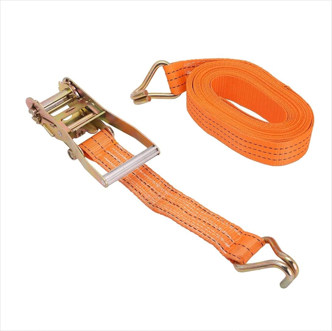 Polyester Cargo Lashing Belt (Orange) RATCHET Belt Loading Belt Strapping (10 Meter) - 50 MM