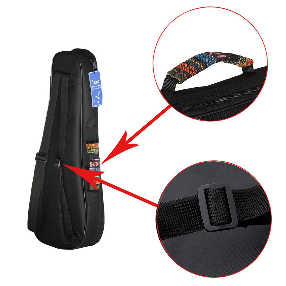 Btuty Ukulelentasche, 53,3 cm, Sopran-Ukulelen-Rucksack, ethnischer Stil, strapazierfähige Baumwolle, dicke Polsterung mit verstellbarem Schultergurt