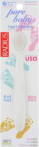 RADIUS - Cepillo de dientes Pure Baby de 6 a 18 meses - Ultra suave - Caja de 6