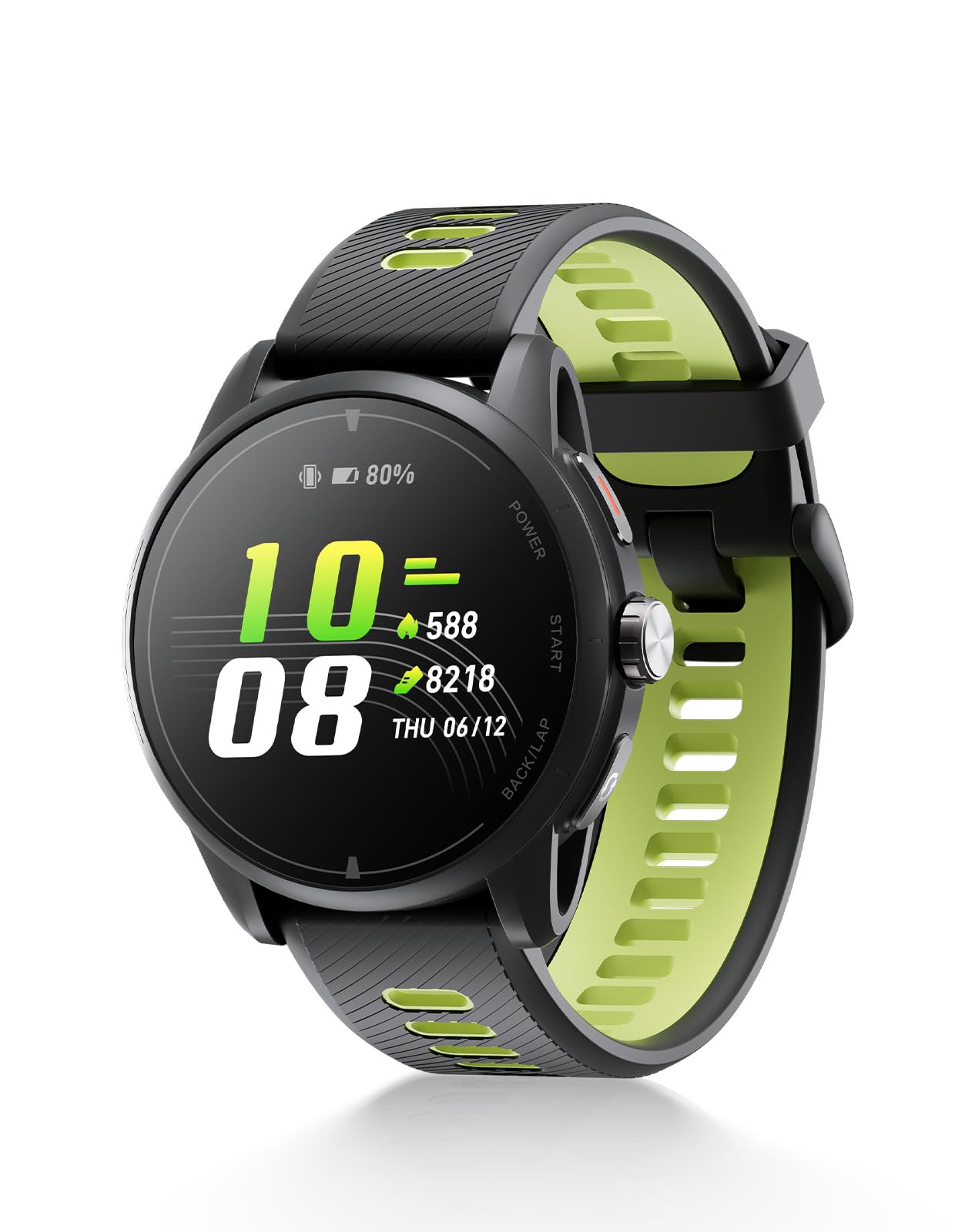 iGPSPORT VeRun Ultralekki Smartwatch do Biegania, AMOLED 1,32", GPS Dwuczęstotliwościowy, 14 Dni Pracy Baterii, Nawigacja Offline,Czarny