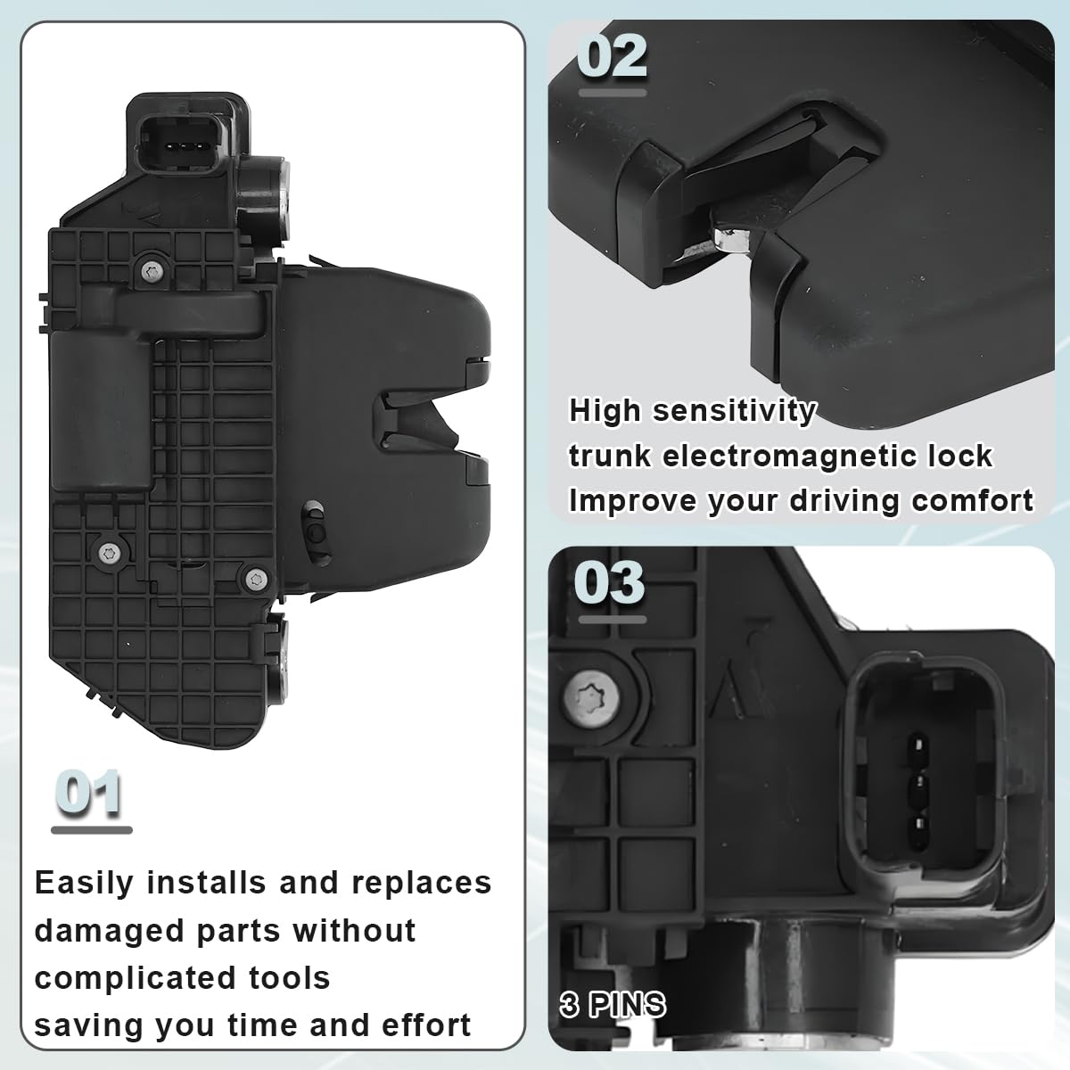 ZAMDOE 9684648680 Attuatore Blocco Chiusura Bagagliaio per Peugeot 208 [2012+] 2008 [2013+] 3008 5008 508 SW per Citroen C3 II C4 II [2009+] DS3 Cabrio DS4 DS5 Sostituisci Accessori Auto 8719F8
