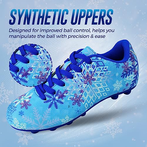 Vizari Frost Outdoor Firm Ground 2 Kids Soccer Cleats | Athletic Football Shoes for Boys and Girls | Stylish Outdoor Soccer Shoes | Blue/Purple2