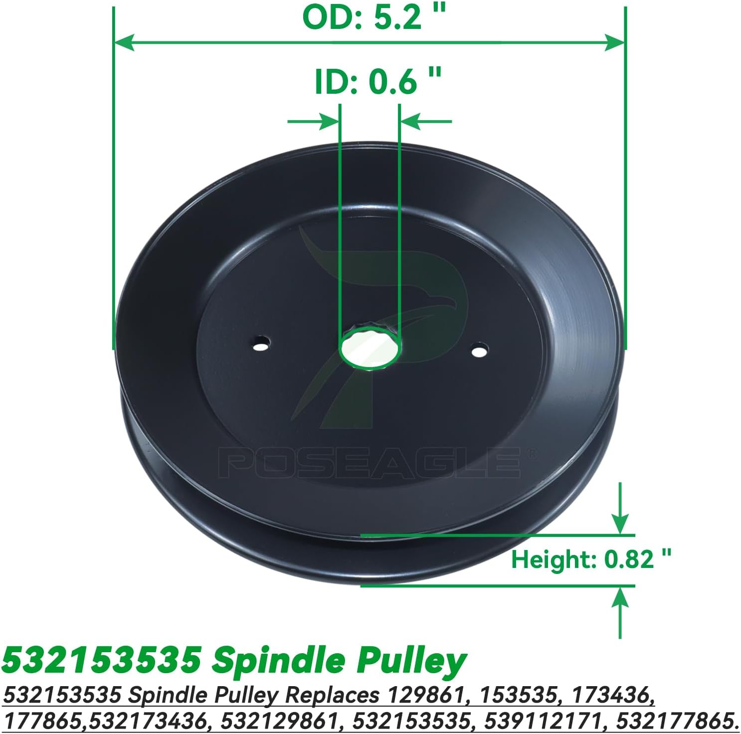 2 Pack 587819701 Spindle Assembly with 532153535 Spindle Pulley 532144959 Belt 1/2x96 Replaces 532187281 587820301 532187292 587253301 532173436 for Husqvarna 2042LS YTH20F42T Mowers