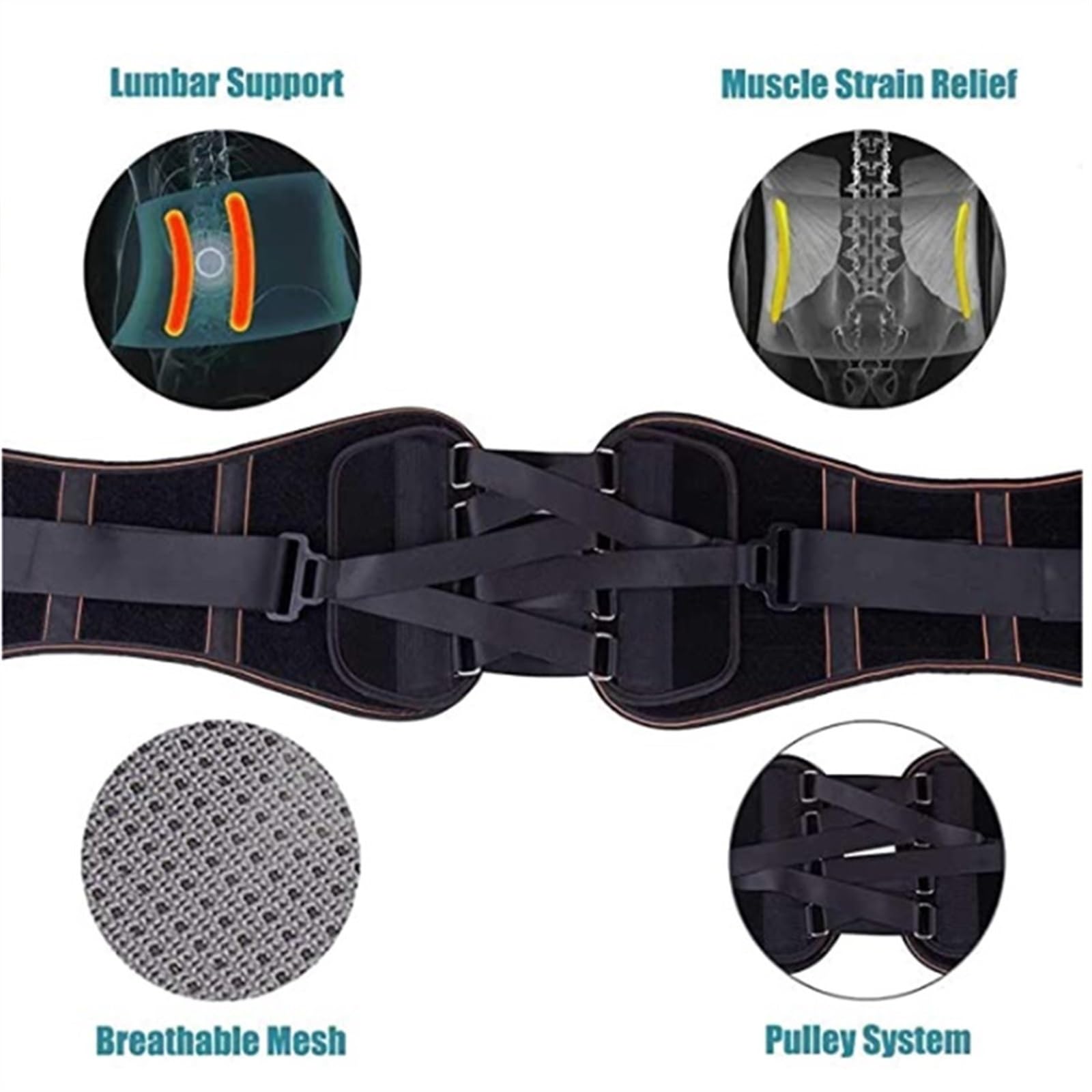 Tirantes for espalda baja, faja de cintura de entrenamiento, soporte de columna vertebral, cinturones de gimnasio, cinturón de Soporte Lumbar de cintura transpirable, Corrector deportivo de levantamie