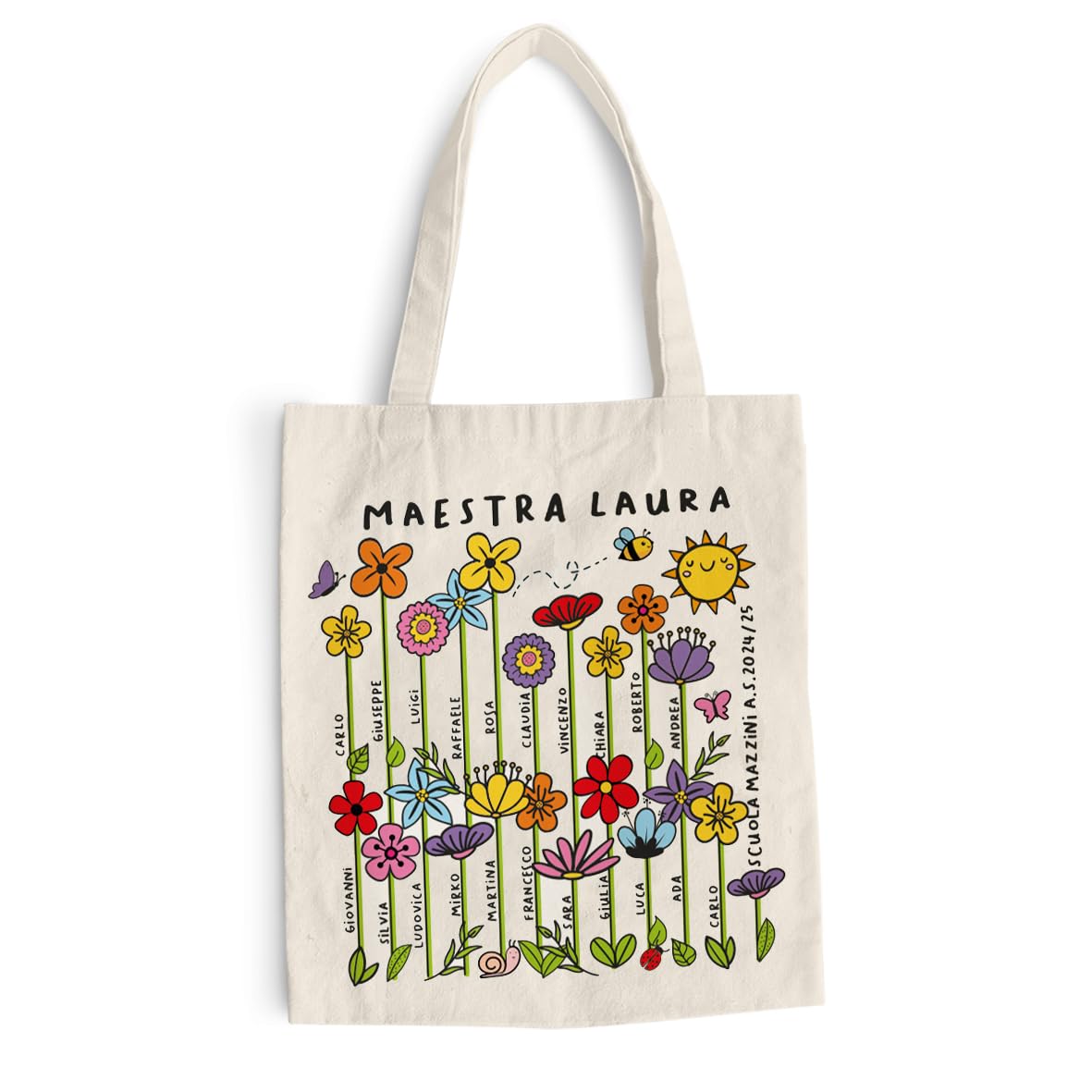 Shopper In Cotone Personalizzata Per Maestre - Idea Regalo Fine Anno, Natale O Pasqua - Foto 2
