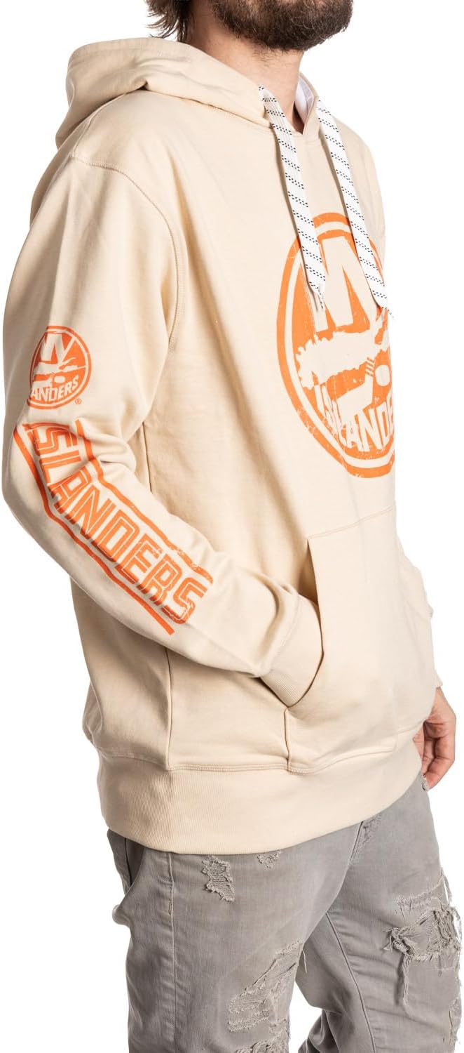 Calhoun NHL Men's Retro Heritage Pullover Hoodie | Cotton Fleece, Classic Front & Sleeve Prints