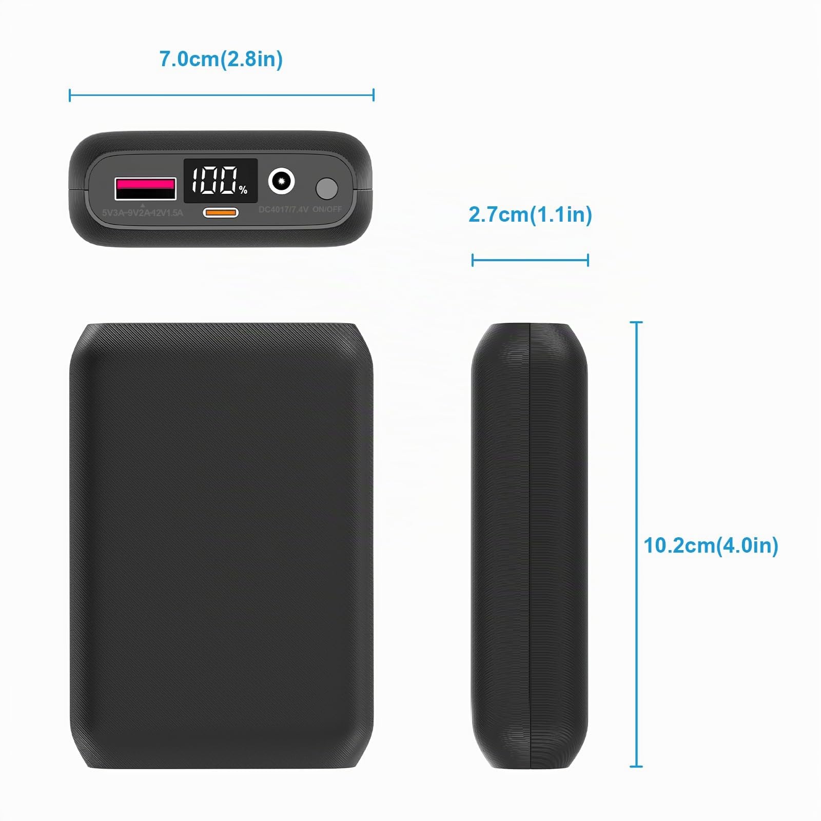 Batteria per Gilet Riscaldato-22.5W Ricarica Rapida Power Bank con Display a LED e Uscita CC7,4V per Giacche, Felpe e Pantaloni Riscaldati, Compatibile con iPhone, iPad, Samsung.