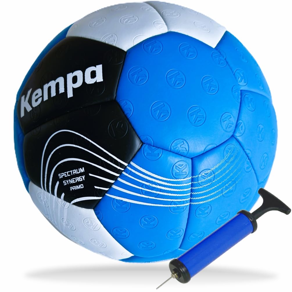 Kempa Handball Spectrum Synergy Primo für Kinder blau/weiß Größe 1 + Ballpumpe