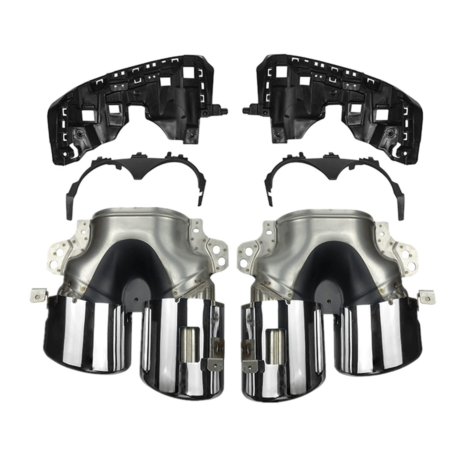 Punta Escape Silenciador Pipe Parachoques Trasero Turbo Silenciador Puntas Escape Salidas Tubo Para Mercedes Para Benz GLA H247 GLA180 GLA200 GLA220 GLA250 GLA45 Para AMG LINE 2020 + Silbato Simulador