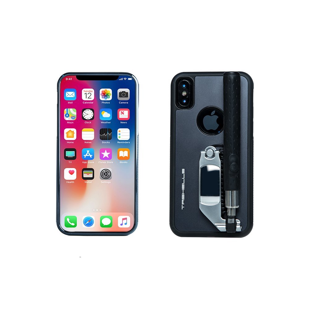 iPhone X Case, Hard Shell Protective Case Wired Selfie Stick, Black iPhone X Case, Compatible for Apple iPhone X, Light Weight, Travel + Outdoor Friendly, Case, Battery Free Case