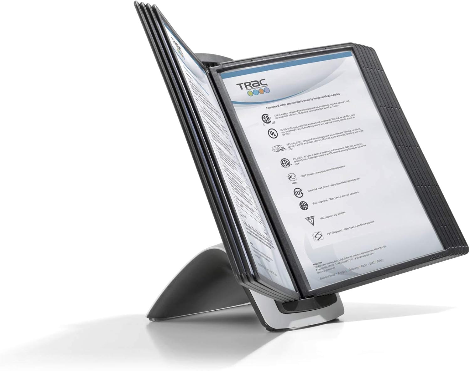 Durable Document Holder Black A4 Polypropylene Display Reference 5855-01